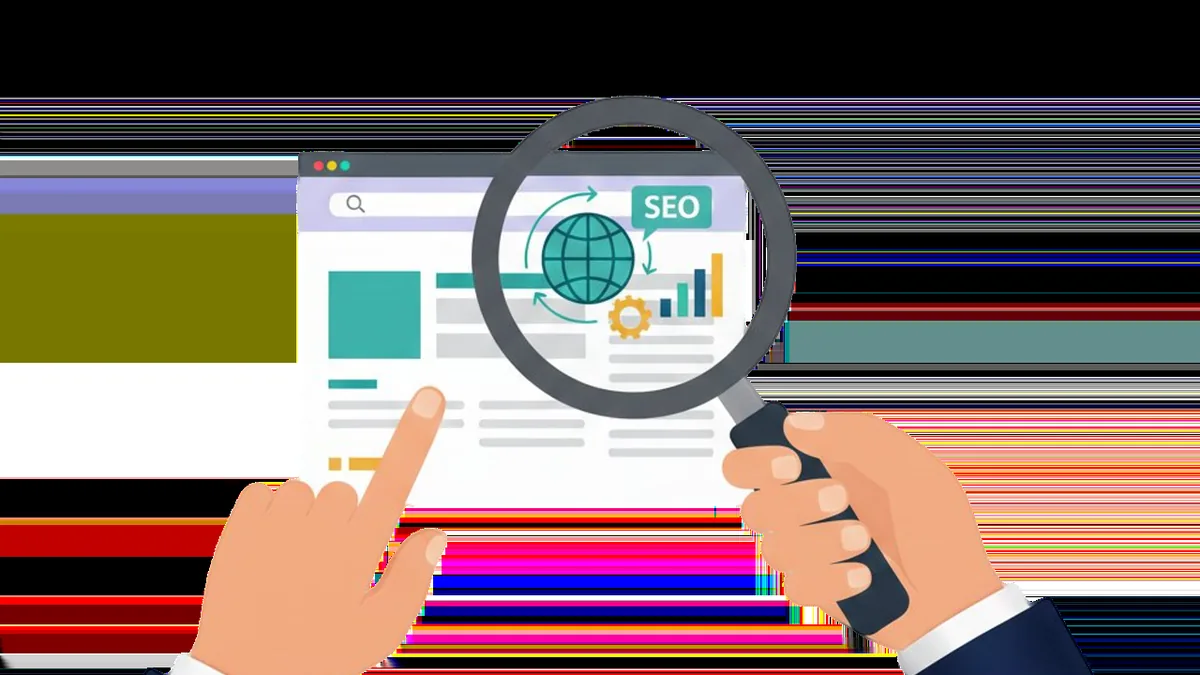 SEO harflerinin yanında web sitesine tutulan büyüteç